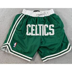 Boston Celtics Just Don Basketball Shorts Mens Medium Mesh Green USA Made NBA